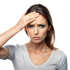 Fototapeta premium Thoughtful young woman against