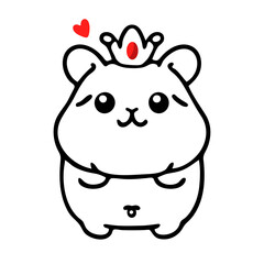 A cute, chubby panda bear with a crown