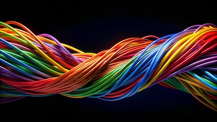 Symphony of Wires: A Tapestry of Color in the Digital Realm  AI generated