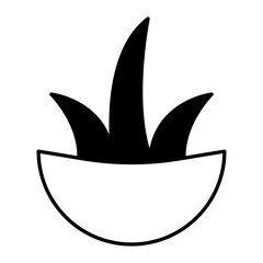 Aloe vera icon. black fill icon