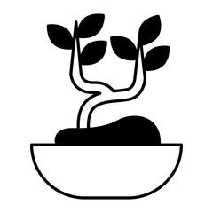 bonsai icon. black fill icon