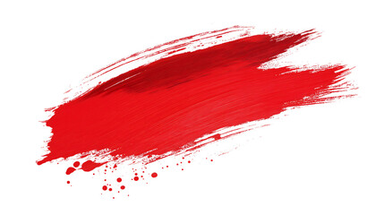 Hand painted stroke of red paint