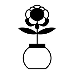 Rose icon. black fill icon