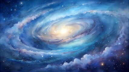 A Dreamy Watercolor Depiction of the Milky Way Galaxy  generative AI