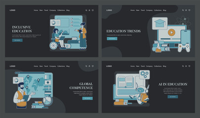 Education Trends. Flat Vector Illustration