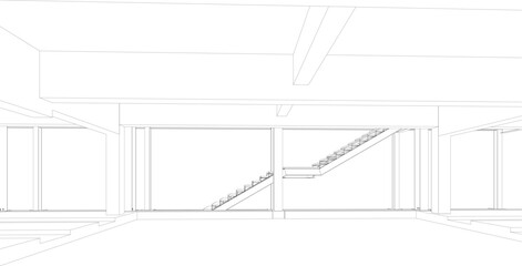3D illustration of industrial project
