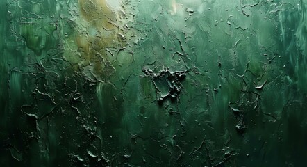 Abstract Art - Dark Green, Dripping Paint Texture