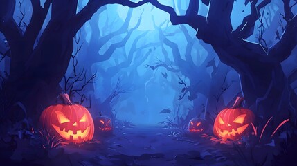 Halloween Jack O Lantern Forest Path