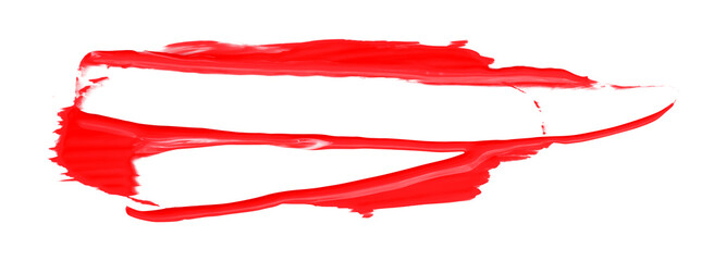 Separate broken red brush strokes on transparent background.