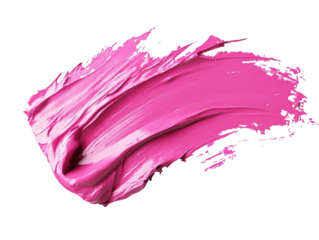 Pink paint smear on white background, glossy and textured.