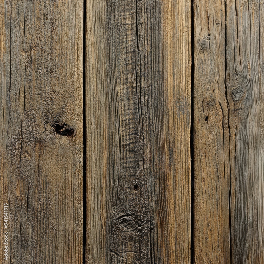 Wall mural light brown and beige wooden planks with rustic texture and knots