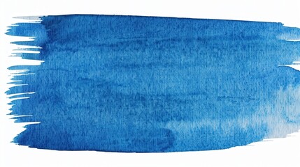 Fototapeta premium Serene Blue Watercolor Stroke, a gentle blend of soft blue hues creating a calming visual effect, elegantly isolated on a white background for a tranquil aesthetic.
