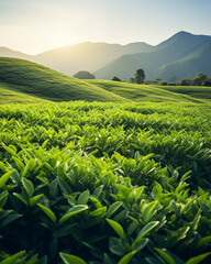 Fototapeta premium View of the tea plantation during the daytime