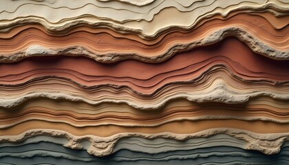 Geological Striations in Sedimentary Rock Capturing Time’s Layers