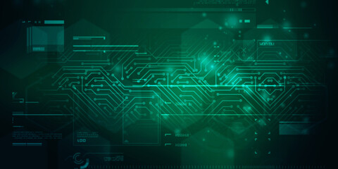 2d illustration Abstract futuristic electronic circuit technology background