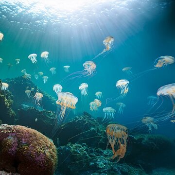 jellyfish scient. class. Medusozoa cridaria animal, AI generated
