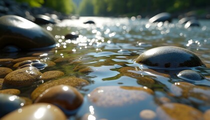 Clear Water and Smooth Pebbles: Dynamic Texture and Color in Stream