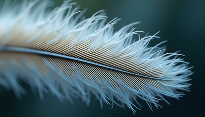 Feather Close-Up: Detailed Barbs and Unique Color Patterns
