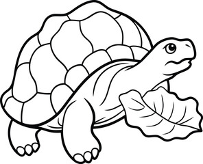 Fun tortoise illustration for children's coloring book outlines ideal for young ones to color and enjoy
