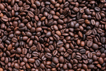 Roasted coffee beans for background