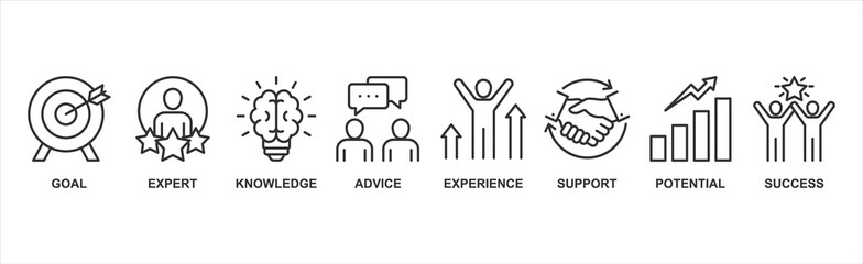 Consulting banner web icon vector illustration concept for business consultation with an icon