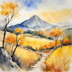 다채로운 단풍과 나무가 어우러진 가을 풍경