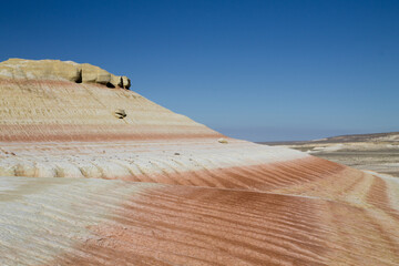 Kyzylkup rock strata landscape, Mangystau desert, Kazakhstan
