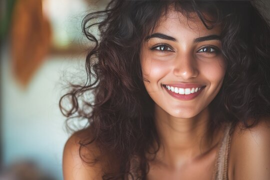 A stunning portrait of a young woman in traditional Indian clothing, embodying elegance and grace. Ideal for advertising beauty products or fashion campaigns.