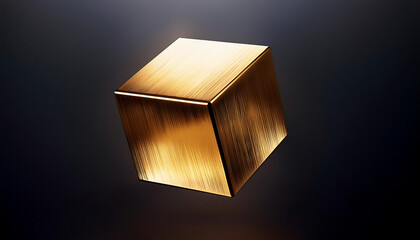 gold floating metallic floating metallic cube golden hue