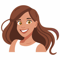 Portrait of Youth women. A young woman Avatar Illustration