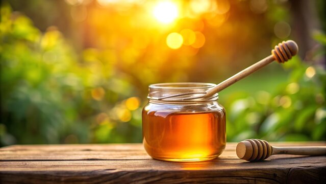 A Simple, Yet Captivating Illustration of a Honey Jar  AI generated