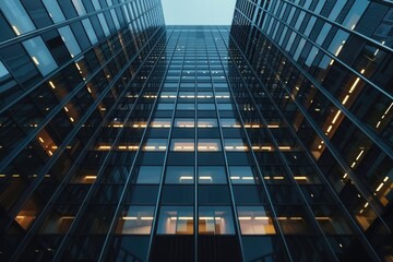 A tall building with numerous windows, suitable for use in architectural or urban settings