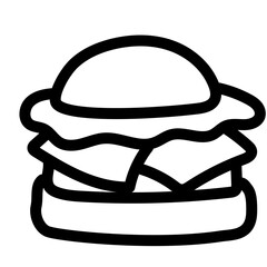 Burger Doodle Icon Vector 