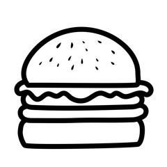 Burger Doodle Icon Vector 