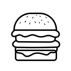 Burger Doodle Icon Vector 
