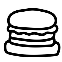 Burger Doodle Icon Vector 