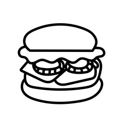 Burger Doodle Icon Vector 