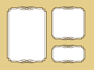 アンティーク調のカリグラフィーラインアートフレームセット
