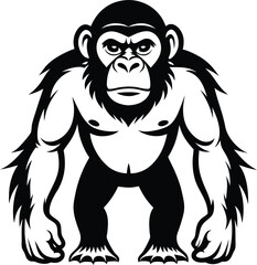 apes silhouette illustration black and white