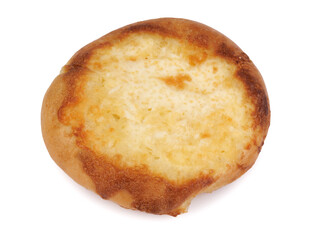 Khachapuri, bun with cheese isolated on white background. Pie with cheese.