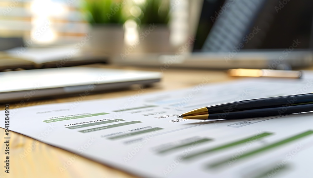 Poster Printed Key Performance Report with Objectives Ticked Off and Green Check Marks