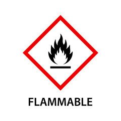 Flammable warning rhombus sign