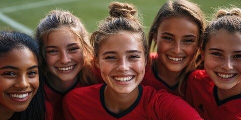 Friendly Young Female Soccer Team