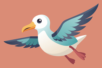  cute flying bird albatross vector art illustration 