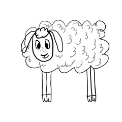 sheep cartoon coloring book