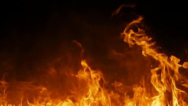 Intense flames rise from a bonfire during a summer evening gathering in a backyard