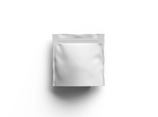 Rendered image for a square glossy sealed doypack on transparent background