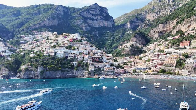 Aerial View of Amalfi and Positano, Italy