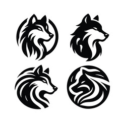 Wolf logo set