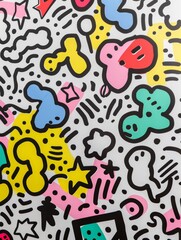 Fototapeta premium Vibrant Abstract Collage Art with Bold Colors and Playful Shapes for Modern Creative Projects